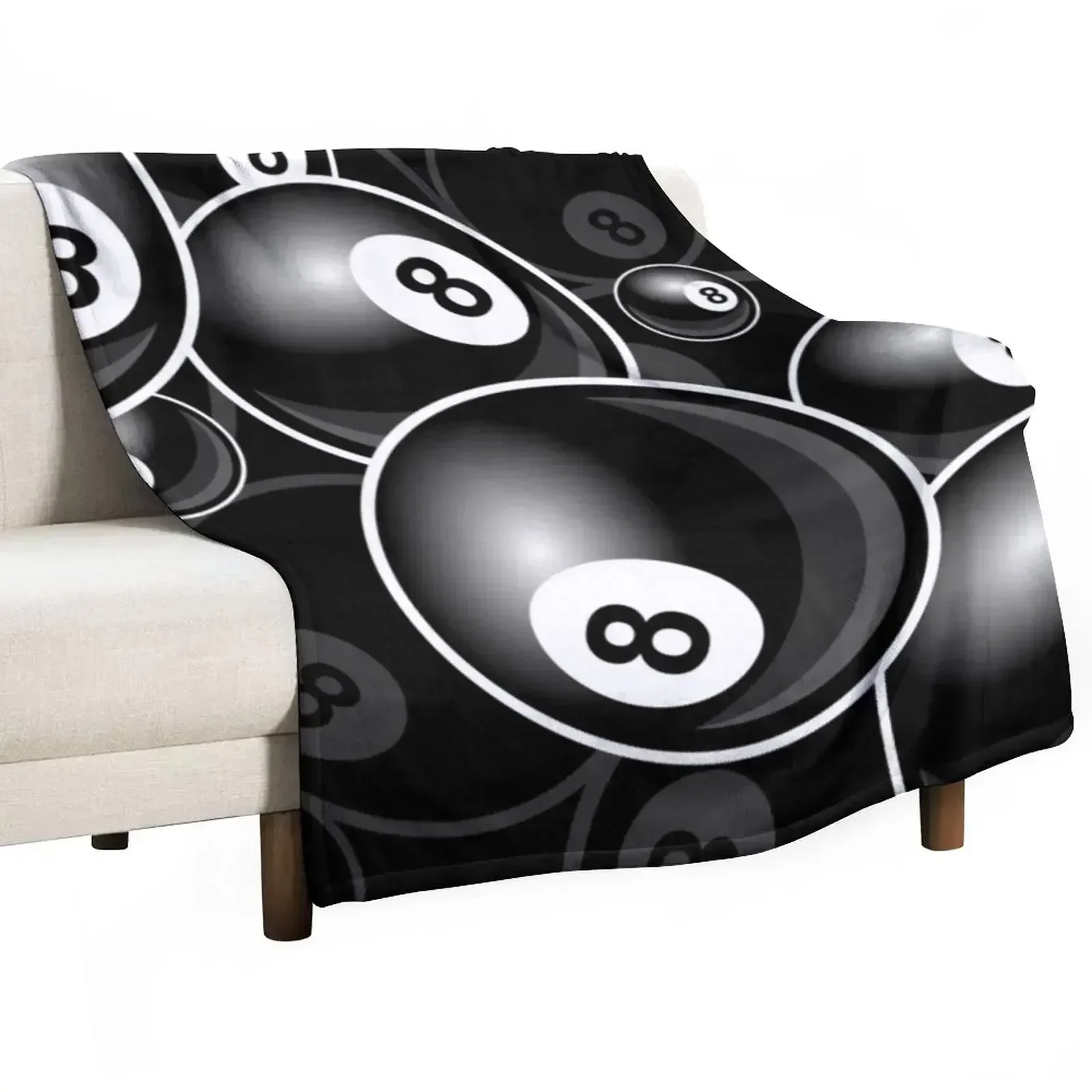 Billiards Black 8 Ball 8-Ball black and white Throw Blanket blankets and throws manga Soft Plush Plaid Blankets