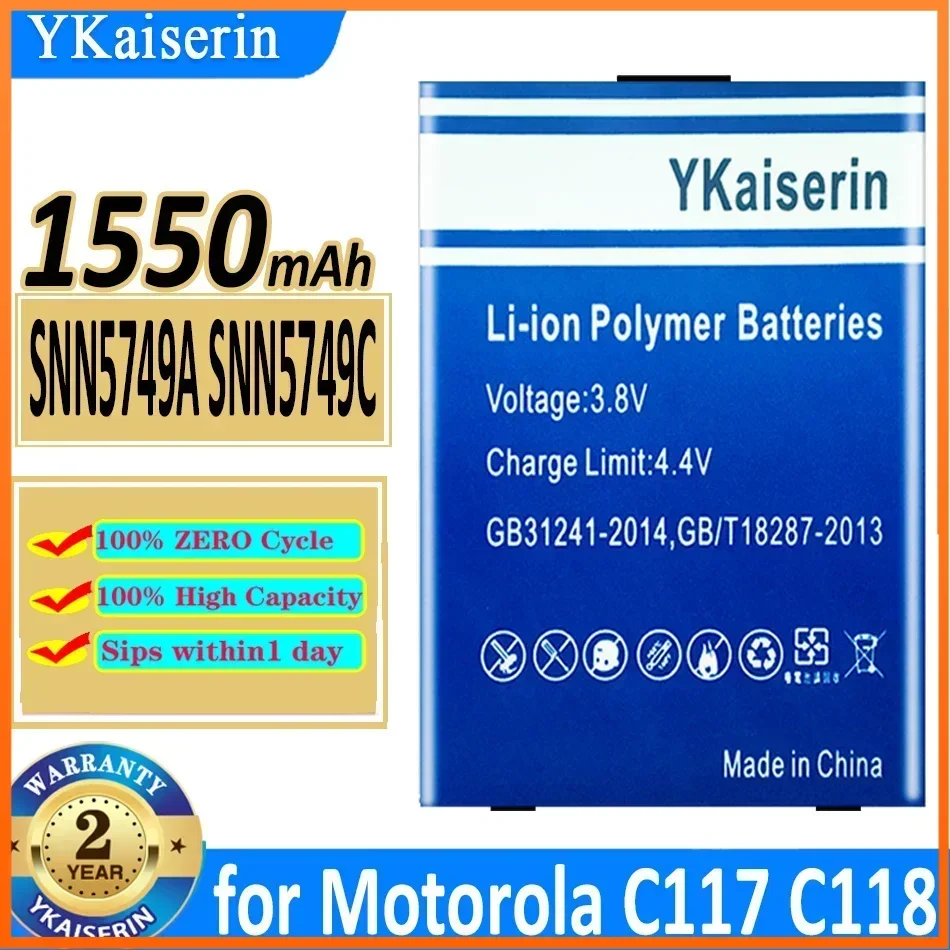 YKaiserin SNN5749A SNN5749C 1550mAh Replacement Battery for Motorola C117 C118 C155 C139 C115 C116 C157 V171 W150I W200 Phone