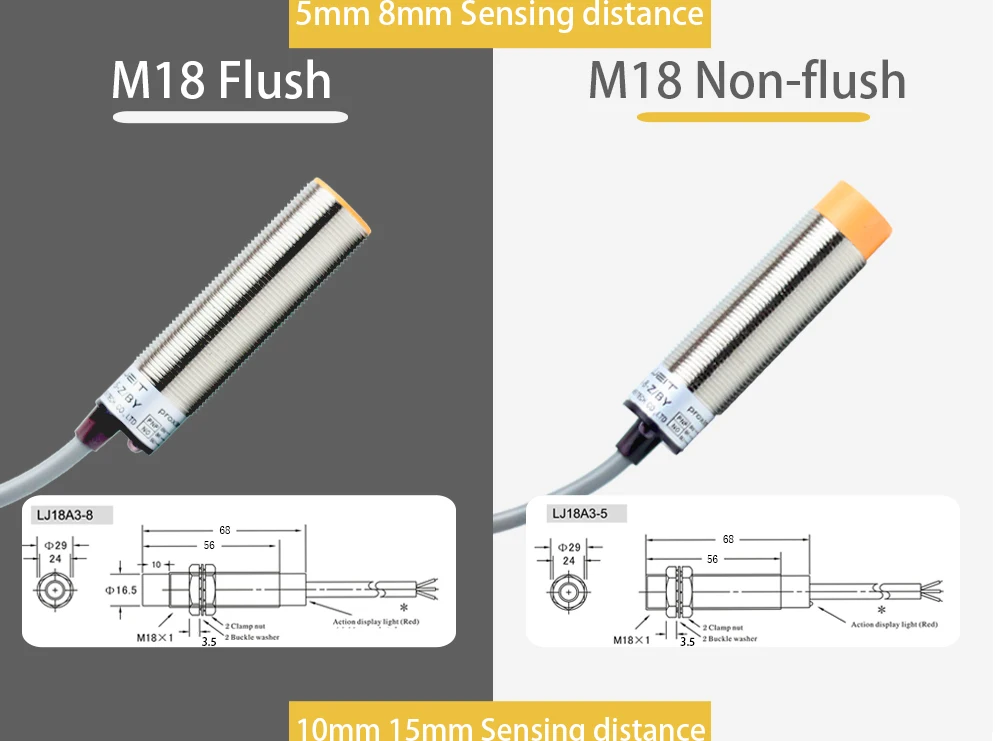 CLOWEIT M8 M12 M16 M18 M24 M30 Induktiver Näherungsschalter Sensor DC 6-36VAC 110V NO NC NPN PNP Metallerkennungsschalter – Detail 6