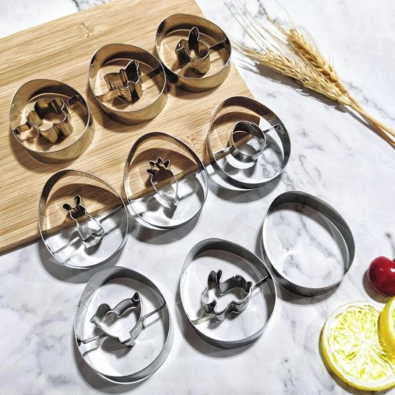 

9 Pieces Cookie Cutters Stainless Steel Cutter Easter Series for Butterfly Egg S