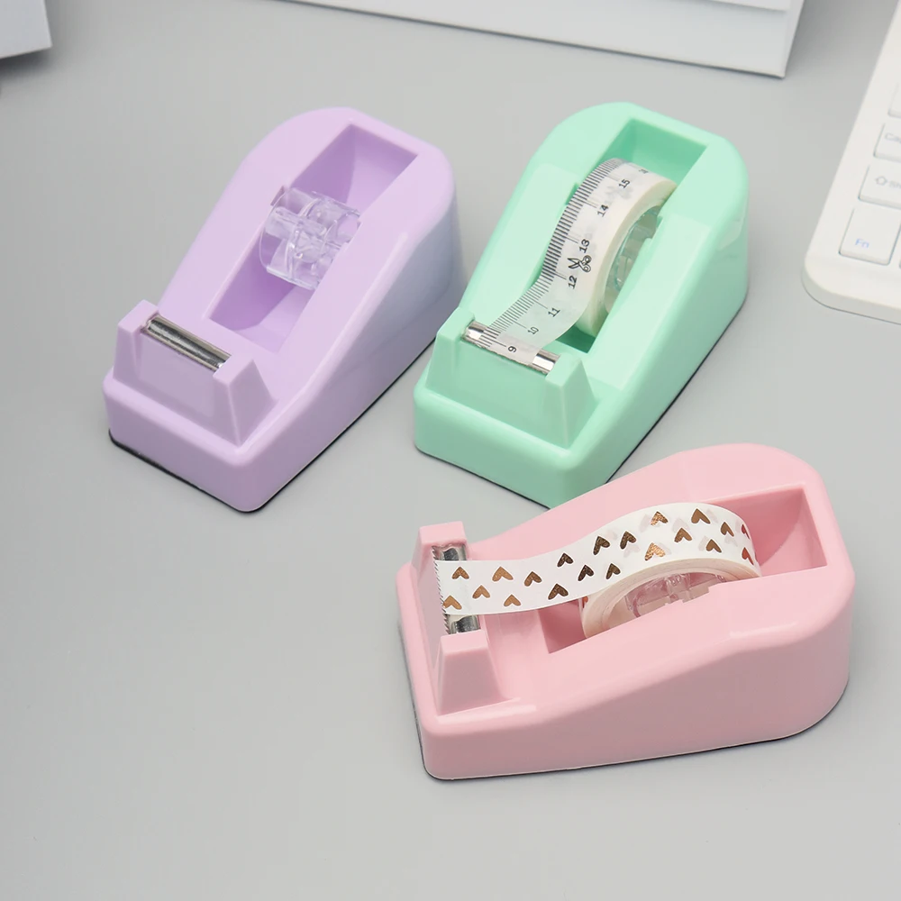 Cute Desktop Tape Dispenser, Desk Tape Holder, Handheld Adesivo Washi, Assento para Office Home e Escola, Artigos de papelaria, Novo