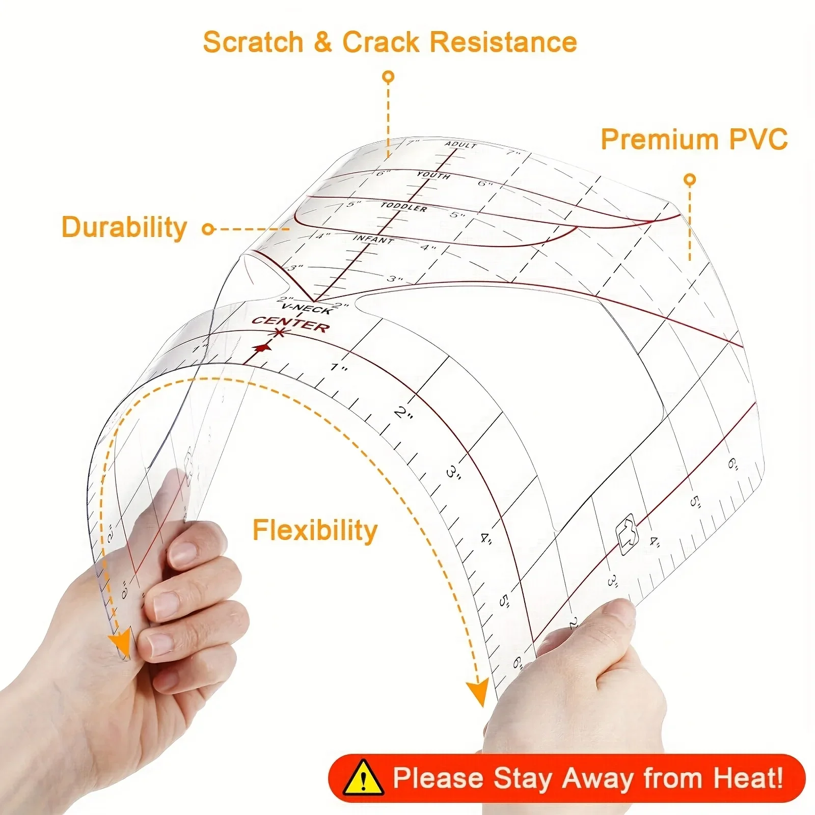 T-shirt Ruler Guide Graphics Practical Alignment Ruler for to Center Designs Htv Vinyl Heat Press DIY Printing Vinyl Placement
