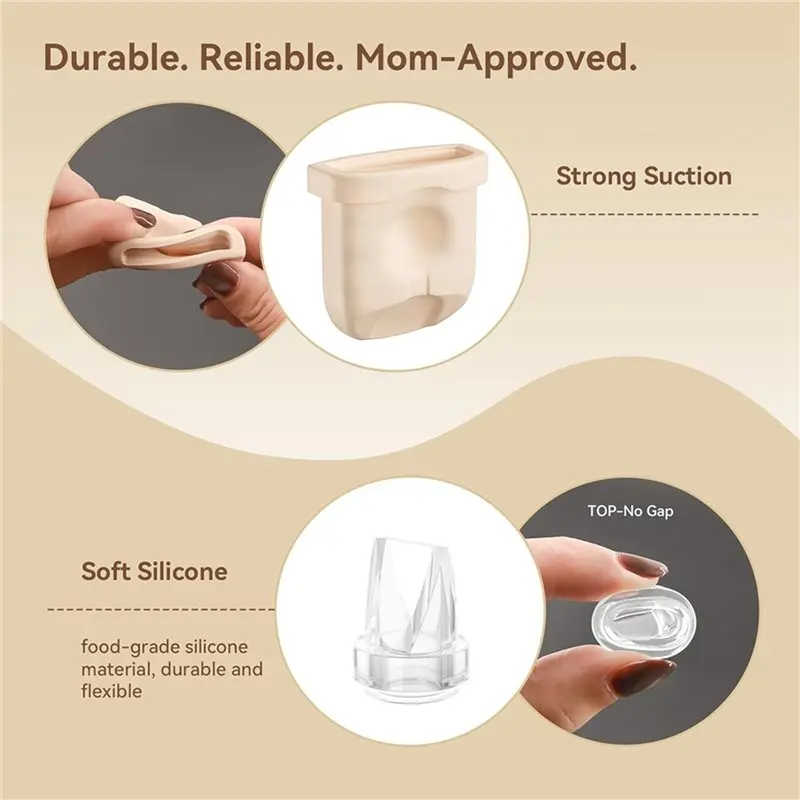 24PCS Duckbill Valves Silicone Diaphragms For Eufy E10/E20/S1/S1 Pro Replacement Parts, Wearable Breast Pump Accessories