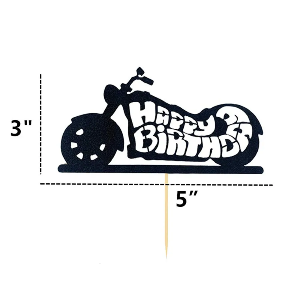 Motorrad-Modell-Kuchenaufsatz, Motorrad-Thema, Kinderparty-Dekoration, Picks „Happy Birthday“-Kuchenaufsatz für die Geburtstagsdekoration Ihres Jungen und Mannes – Detail 4