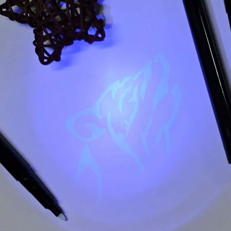 Y5LB 2Pieces Invisible Inks Pen With LED Light Keychain Secret Messages Pen for Kids Birthday Halloween Christmas Supplies