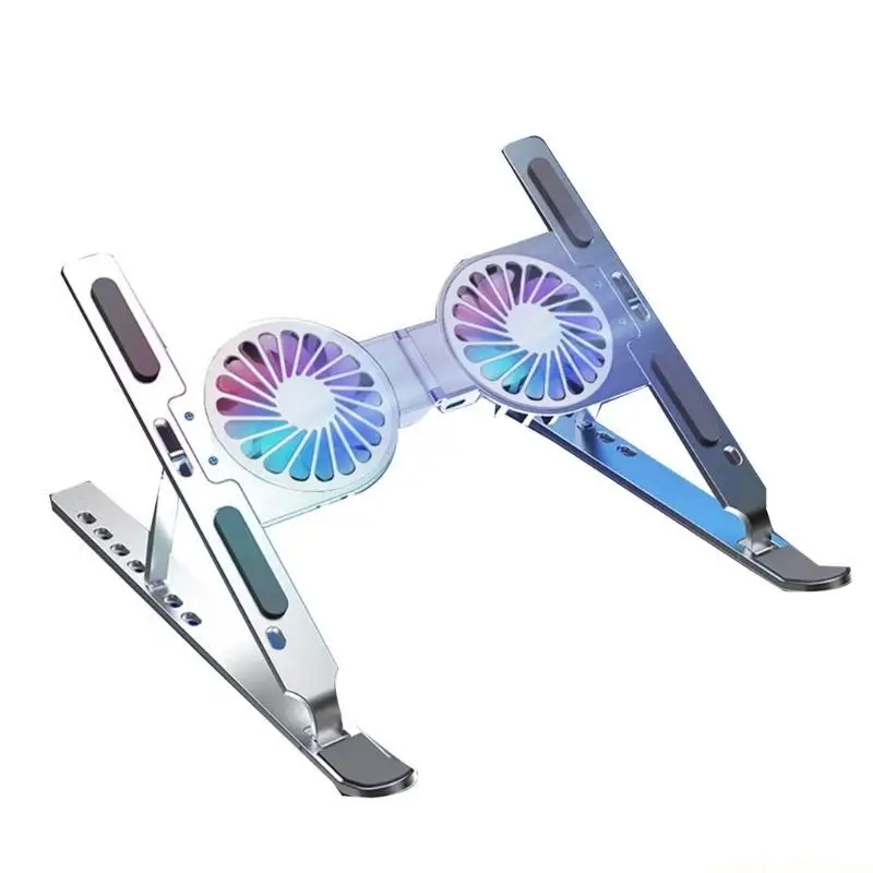 Foldable Laptop Stand with RGB Cooling System Portable Gaming Notebook Holder Suitable for 17