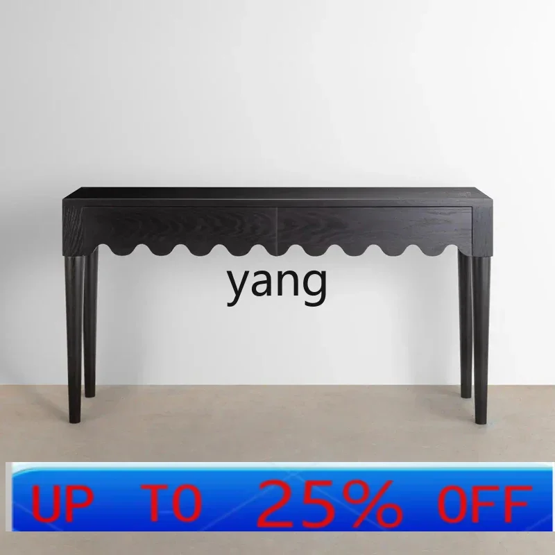 

Lmm solid wood small desk simple black white table study computer desk