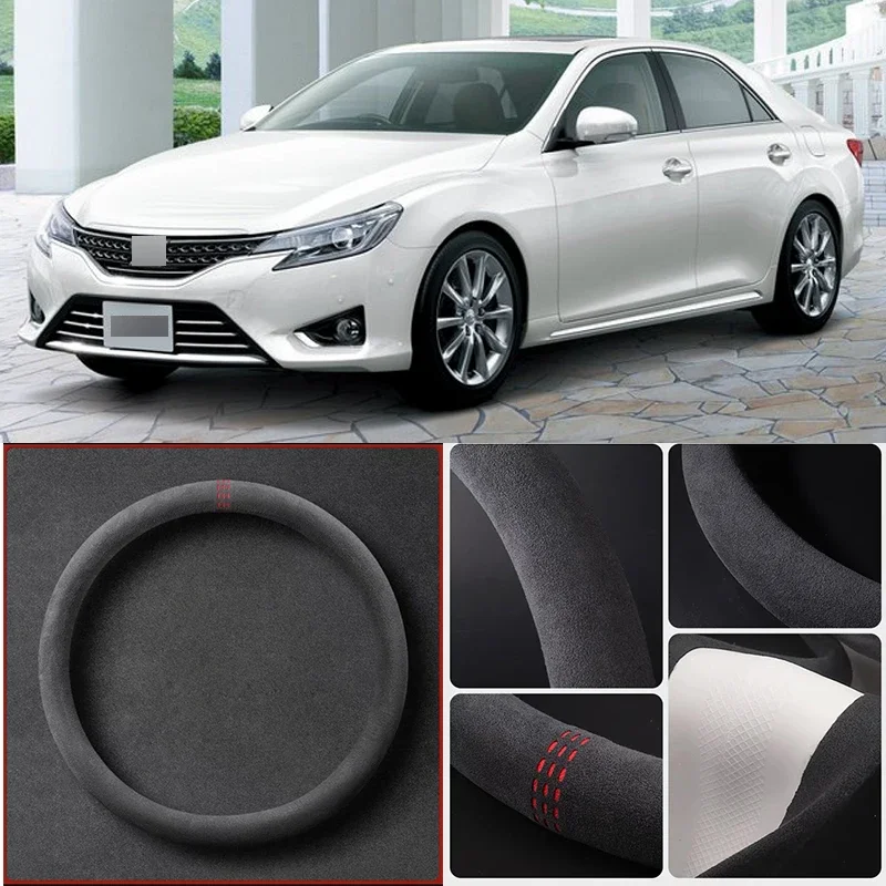 

Alcantara Anti-Slip Black Suede Leather Car Universal Steering Wheel Cover For Toyota Reiz Car Accessories