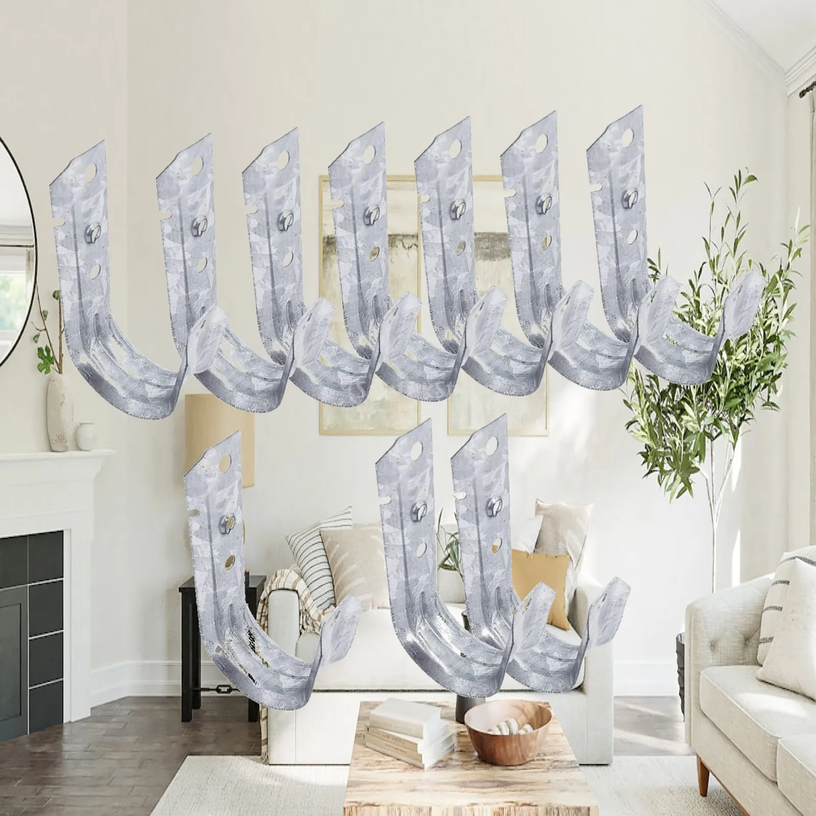 Heavy Duty Galvanized Steel Cable Management J Hooks for Wall Storage Network Cable Organizer for Home Office