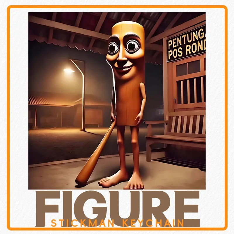 Multi Jointed Stick Man TungTungSahur Perakitan Action Figure 3D Dicetak Tralalero Tralala Gambar Mainan Lucu Gantungan Kunci Dekorasi