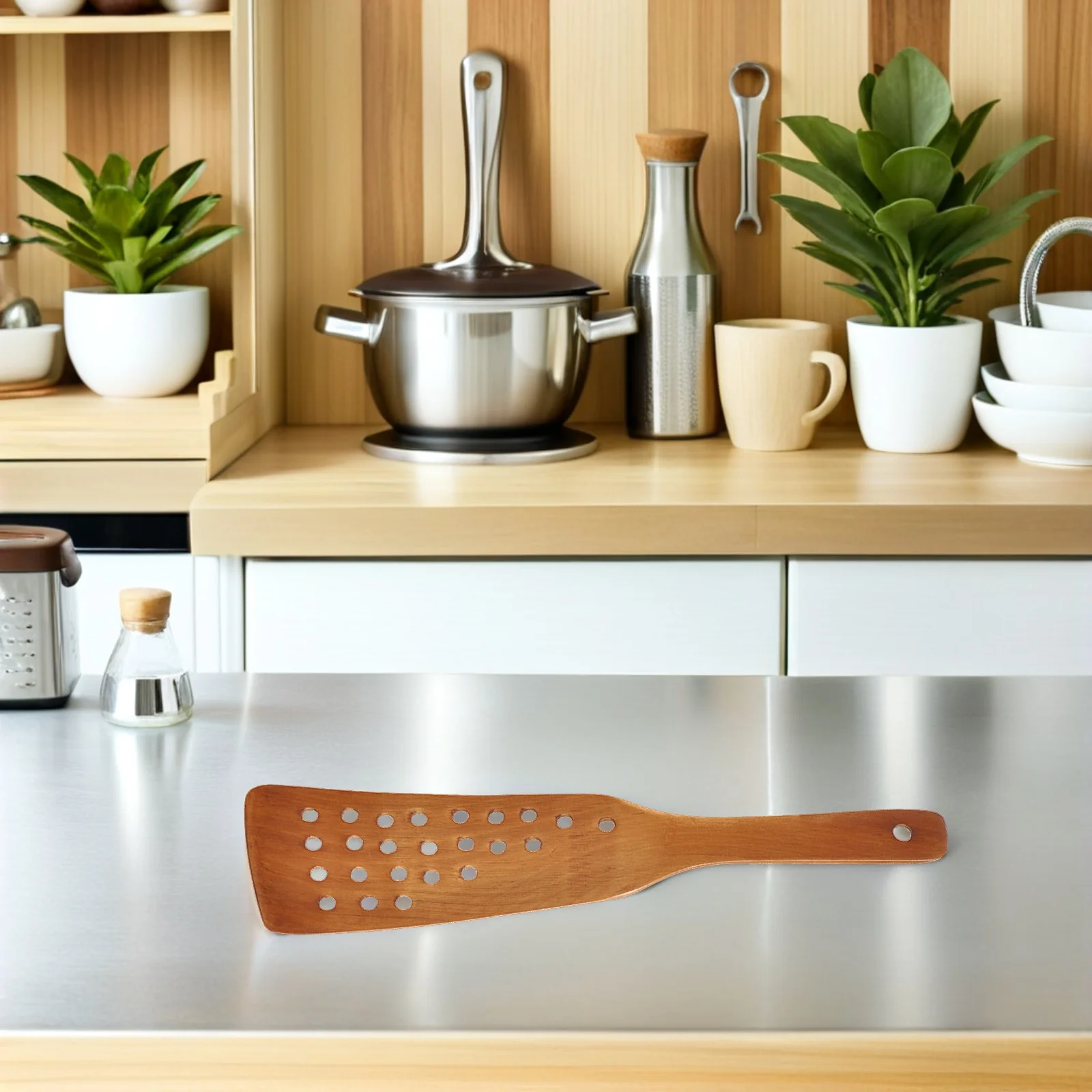 

24-Hole Wooden Wok Spatula Smooth Polished Non-Stick Kitchen Cooking Utensils Household Practical Frying Shovel