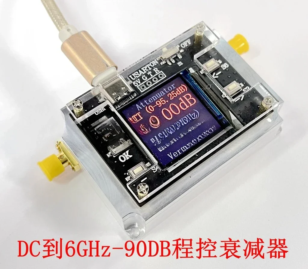 6G digital programmable attenuator 90DB step 0.25DB OLED display CNC ATT-6000V3.0