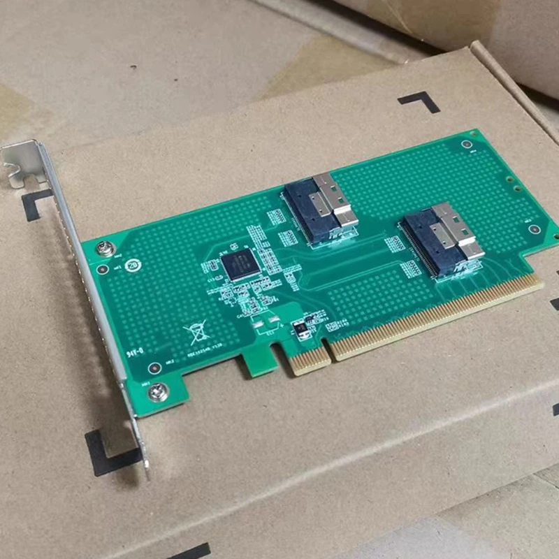 SFF-8654 8i PCIe 4.0x4 Adaptor Kartu Ekstensi SFF-8654 8i PCIe PCIe Adaptor Kartu Ekstensi untuk Nvme