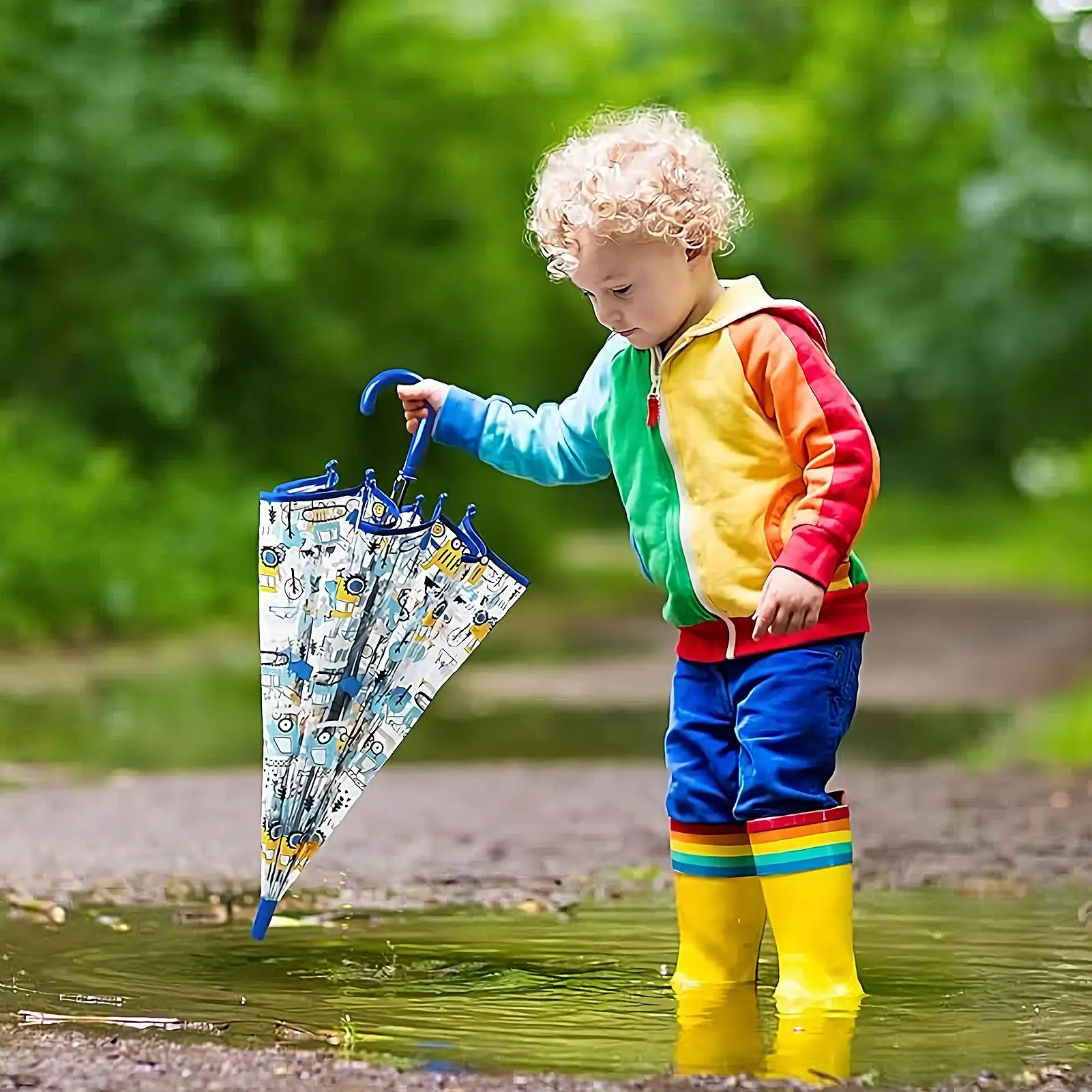 

Детский зонт, ветрозащитный, с защитой от защемления, милый, забавный, маленький купольный зонт для детей, для мальчиков и девочек, для пляжа, путешествий, кемпинга, прогулок, поездок на работу