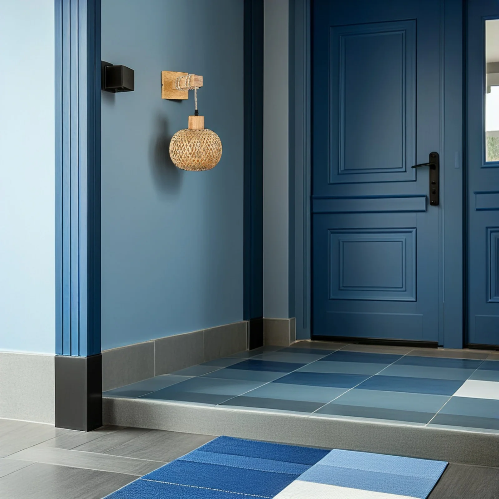 

Stylish Bamboo Weaving Wall Light Fixture Rustic Farmhouse Bathroom Sconce for Kitchen Bedroom Living Room Home Decor Lighting