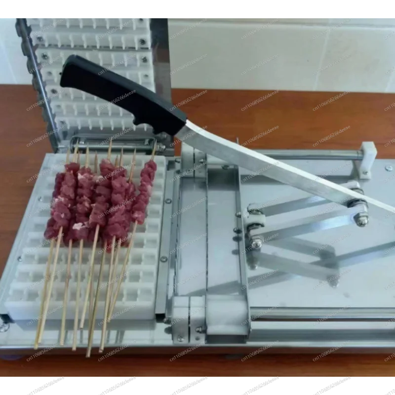 2-in-1 Manual Meat Skewer Machine – Stainless Steel Kebab & Satay Stringer for BBQ Lamb, Mutton & Doner Skewers