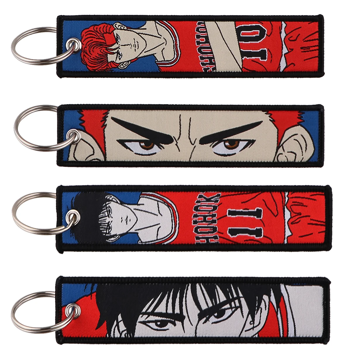 COOL Anime Key Tag Basketball Embroidery Key Fobs For Motorcycles Cars Backpack Chaveiro Fashion Keychain Key Ring Gifts