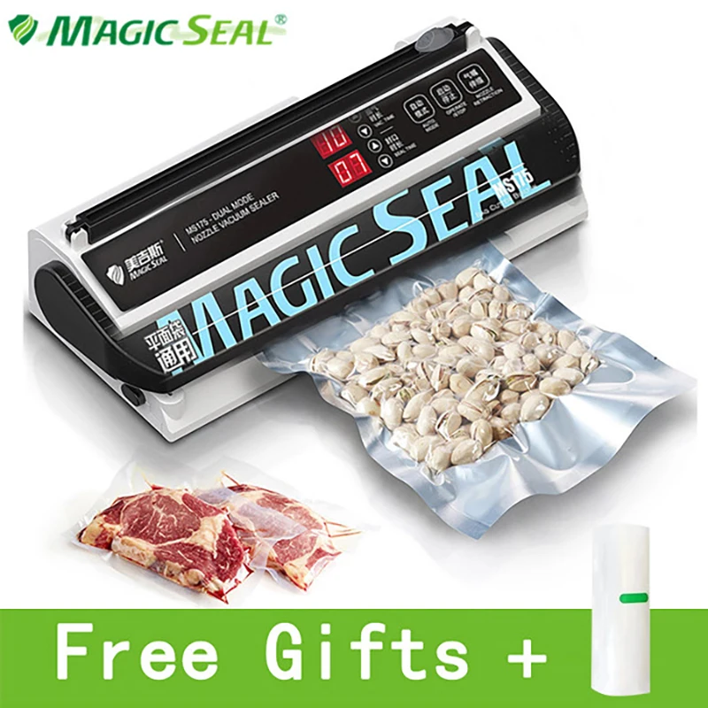 

MAGIC SEAL MS175 вакуумный упаковщик sealing machine вакуматор для продуктов Аппарат для еда вакуумной упаковки машина профессиональный бытовой best vacuum sealer Бесплатные 10PCS пакеты для вакууматора