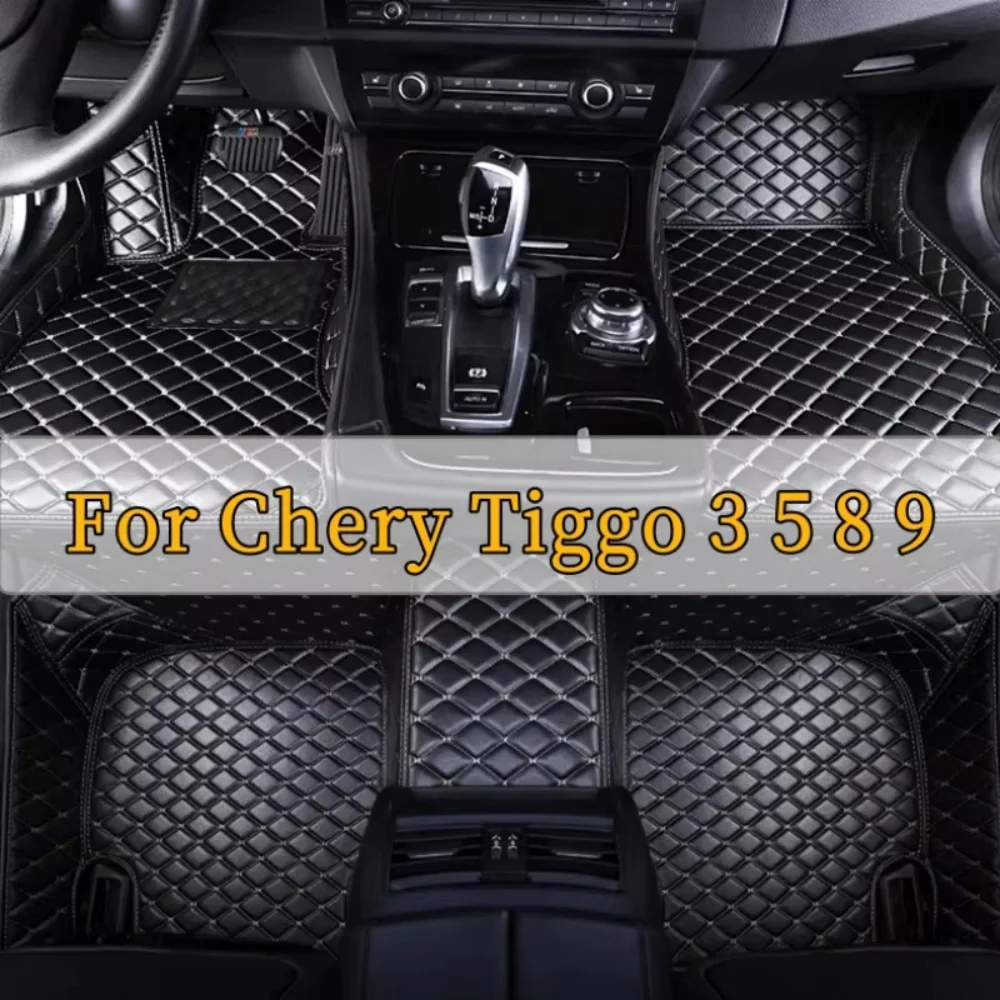 Custom Car Floor Mats For Chery Tiggo 3 5 8 9 Waterproof Non-Slip Foot Carpets Wear-Resistant Easy Clean Interior Accessories