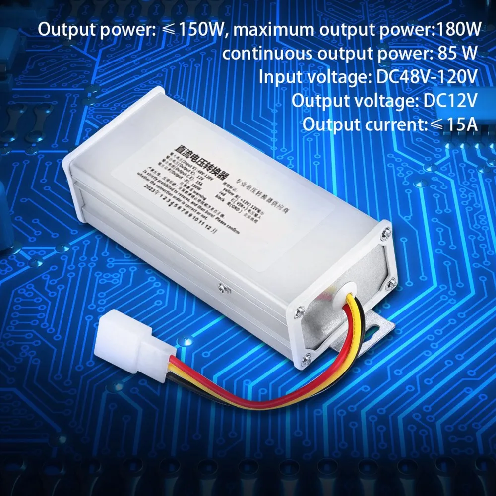 48 فولت-120 فولت المدخلات تيار مستمر محول 12 فولت الناتج 180 واط الطاقة محول خفض الجهد 15A محول طاقة الحالي مركبة كهربية #3