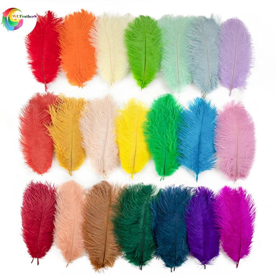 10PCS/lot Multicolor Ostrich Feathers Bulk 15-50CM Natural Plumes For Handicraft Party Table Centerpieces Decor Carnival Plumas