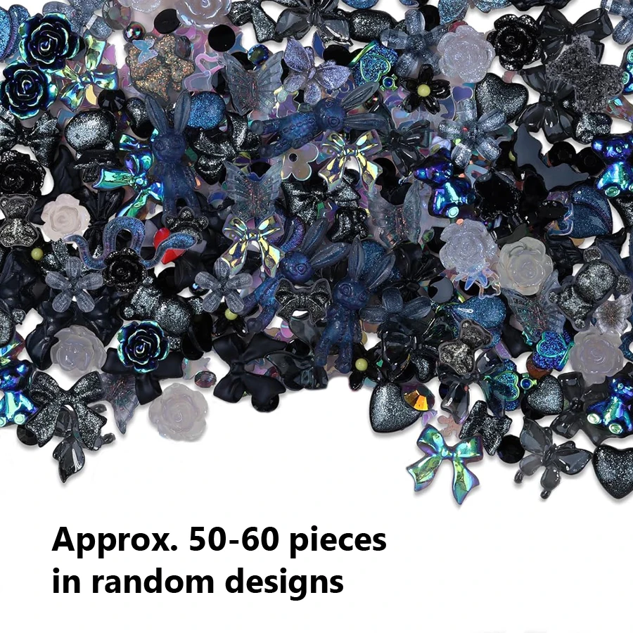 50 Stück Leuchtende Gemischte Harz-Rosenblüten Nagelkunst-Charms Bären- und Hasenperlen DIY für Maniküre, Handydekoration und Bastelarbeiten – Detail 11