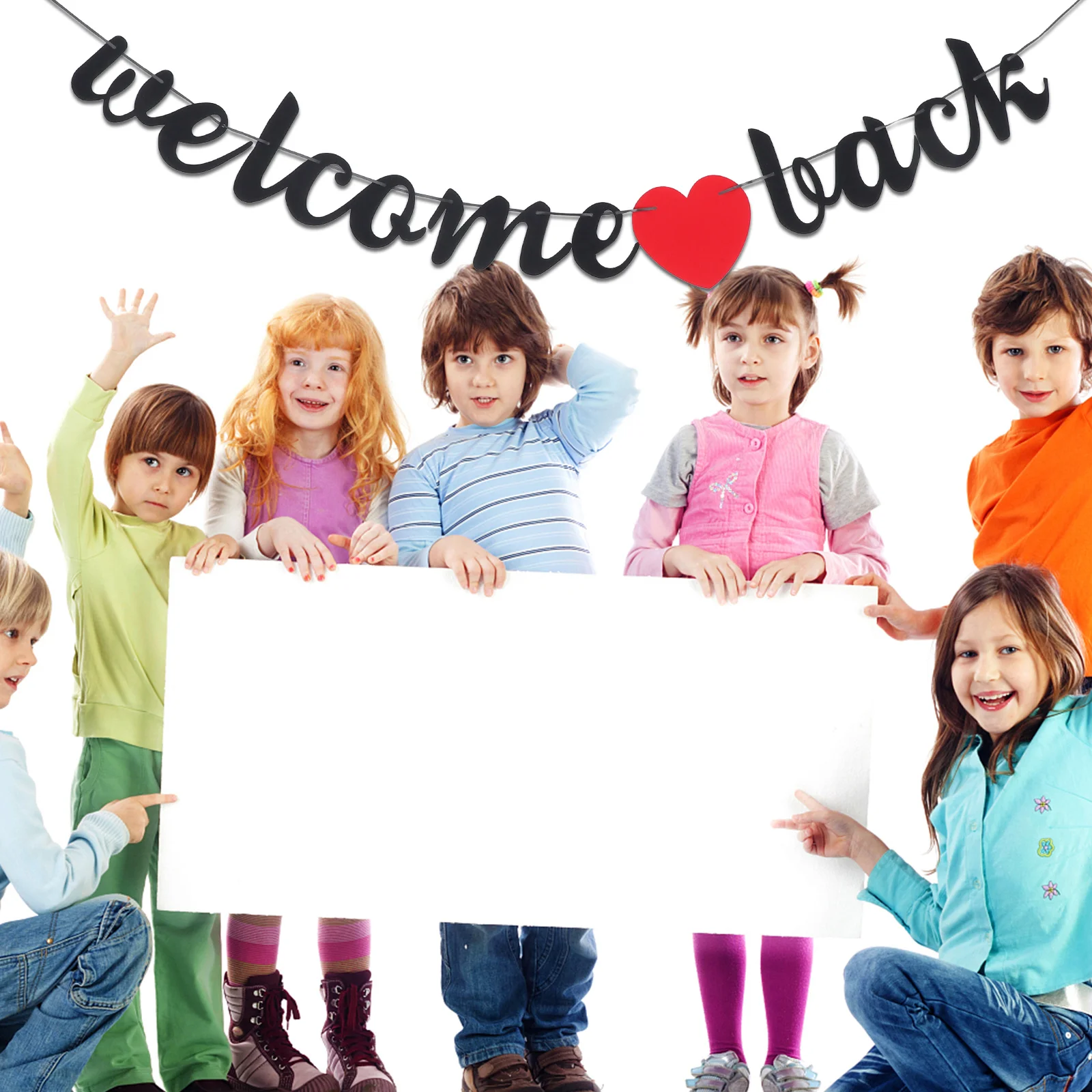 

Welcome Back to School Banner Reusable Alphabet Decorations Card Assembly Ideal for Classroom Hallway
