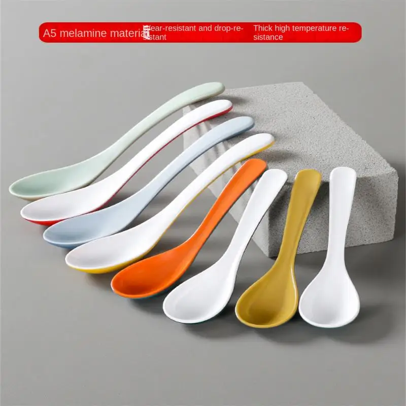 Season Soup A5 Melamine Tableware Bicolor Spoon Comfortable And Soft Touch Rice Spoon Plastic Spoon Spoon Superior Texture Spoon