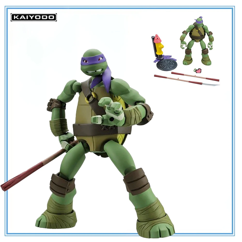 100% Original en Stock Kaiyodo Revoltech Tortugas Ninja mutantes adolescentes (Serie de TV 2012) juguetes modelo de la serie de colección Donatello