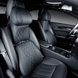 Car Leather Headrest Lumbar Support Memory Foam Car Rest Neck Pillow Back Cushion Seat Waist Supports Car Interior Accessories
