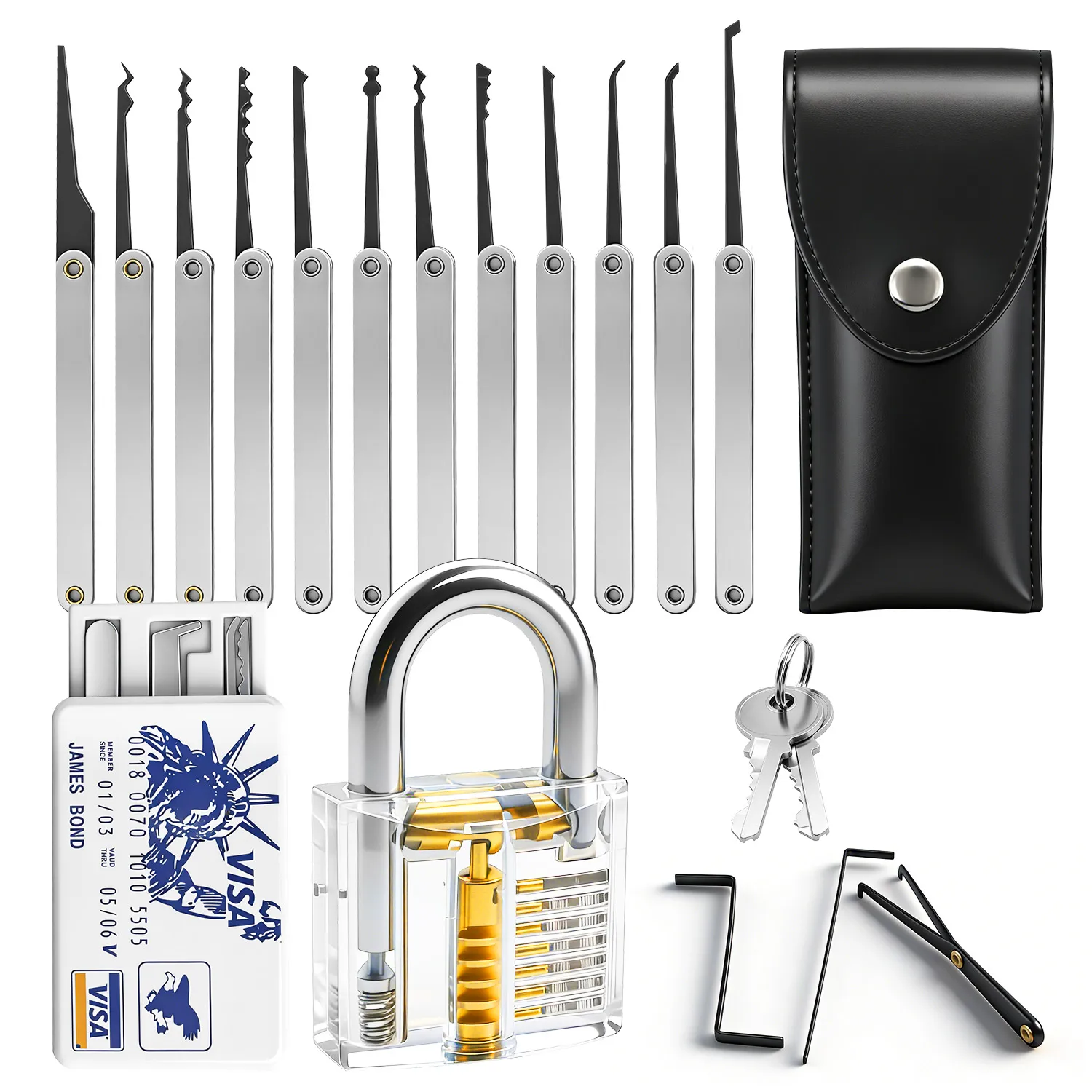 

24/36Pcs Stainless Steel Precision Hook Pick Set Portable Locksmith Tools for Lock Picking & Lock Opening Kit