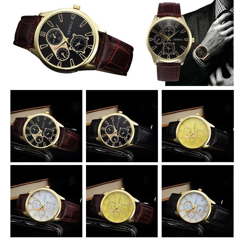 مشاهدة كريستال الجلود الفرقة التناظرية سبيكة كوارتز ساعة المعصم ساعة ذاتية الملء #2