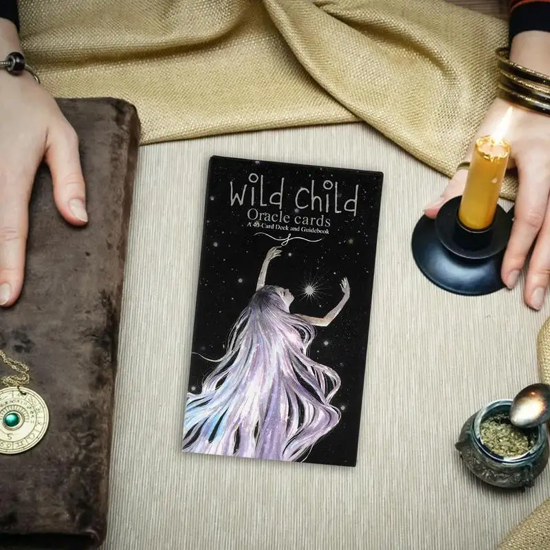 Wild Child Oracle 40pcs Card Deck Indie Oracle Deck Beautifully Illustrated Tarot Card Game Toy Tarot Card Prediction Divination