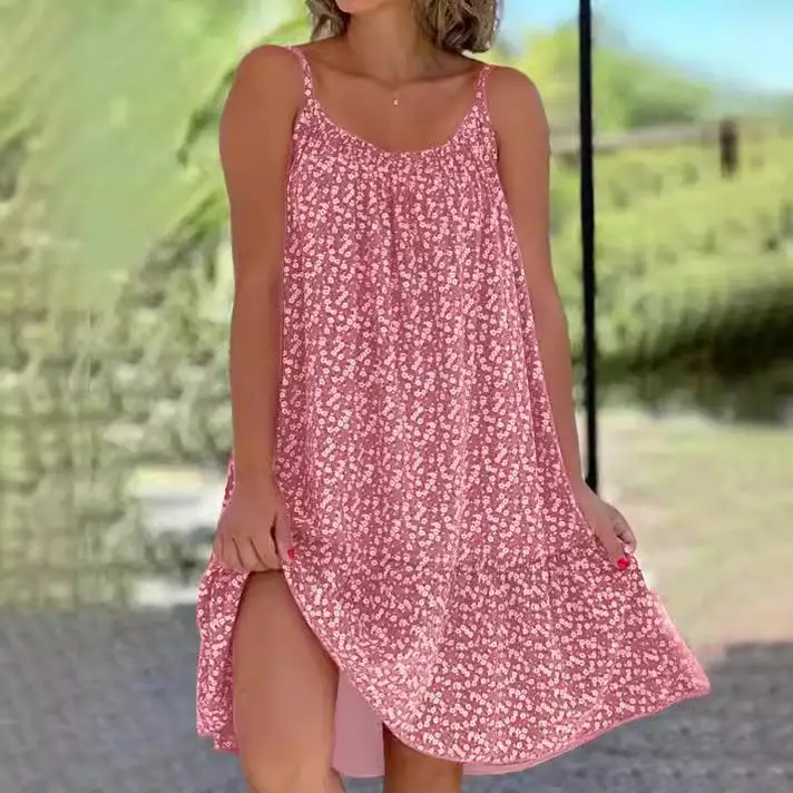 Grote bloemenprint Svel Mid-Waist Jurk Polyester Stof Country Sle Dames Dr Zomerseizoen Busin Ocn