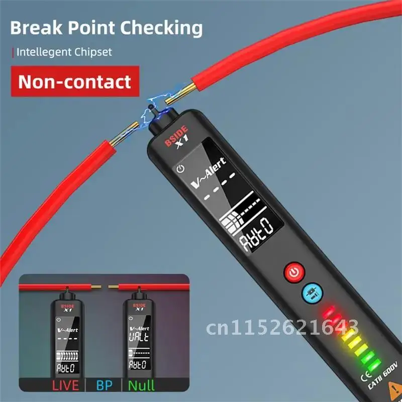 

BSIDE Voltage Tester Large LCD Live/Neutral Wire Check Breakpoint Locate Non Contact AC DC Voltage Sensor Pen