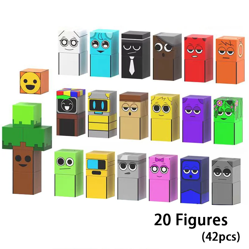 磁気ビルディングブロック Sprunki Mine World マグネットキューブセット 男の子 女の子 子供用 年齢 3+ DIY モデル 子供 STEM 感覚 MusicToy ギフト