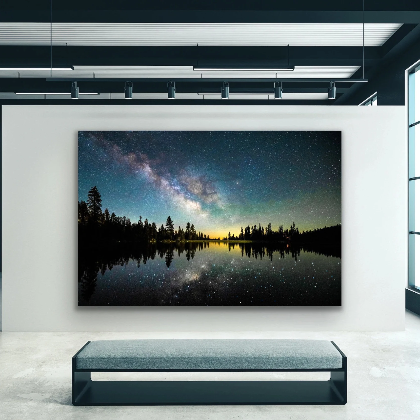 Galaxy printed canvas prints, celestial artwork, mountain and lake night sky wall posters, astrophotography gifts, home decor