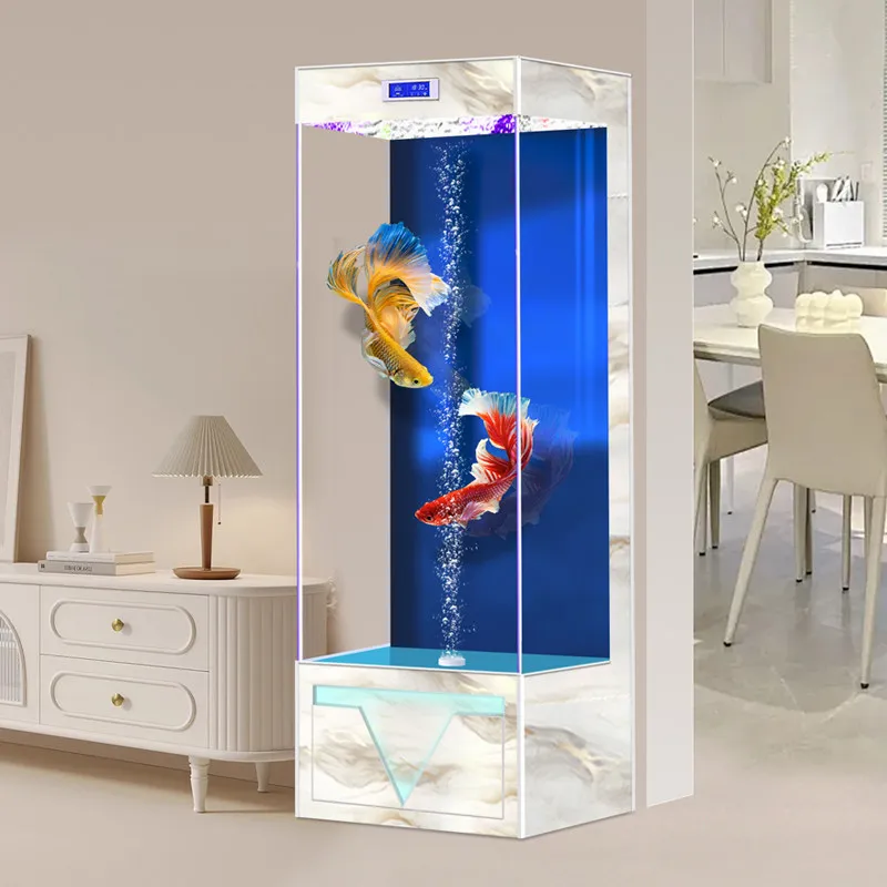 Square Glass Aquarium Tank, Aeration Filtration Combo, Scenery Layout For Room