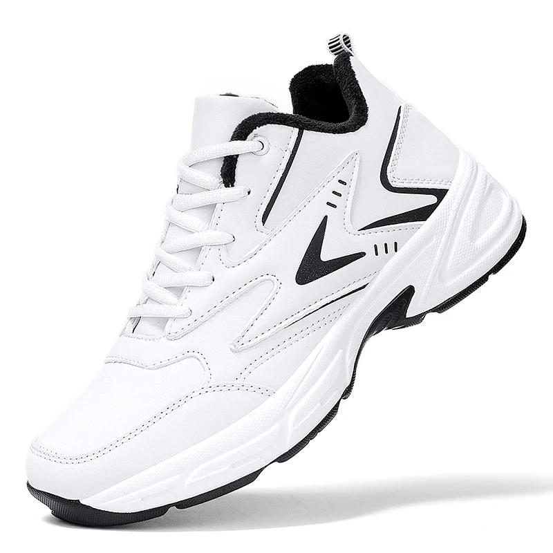 

Winter Men's Sports Running Shoes Plush Warm Outdoor Non-slip Casual Sneakers Fashion Designer Leather Waterproof Winter Boots