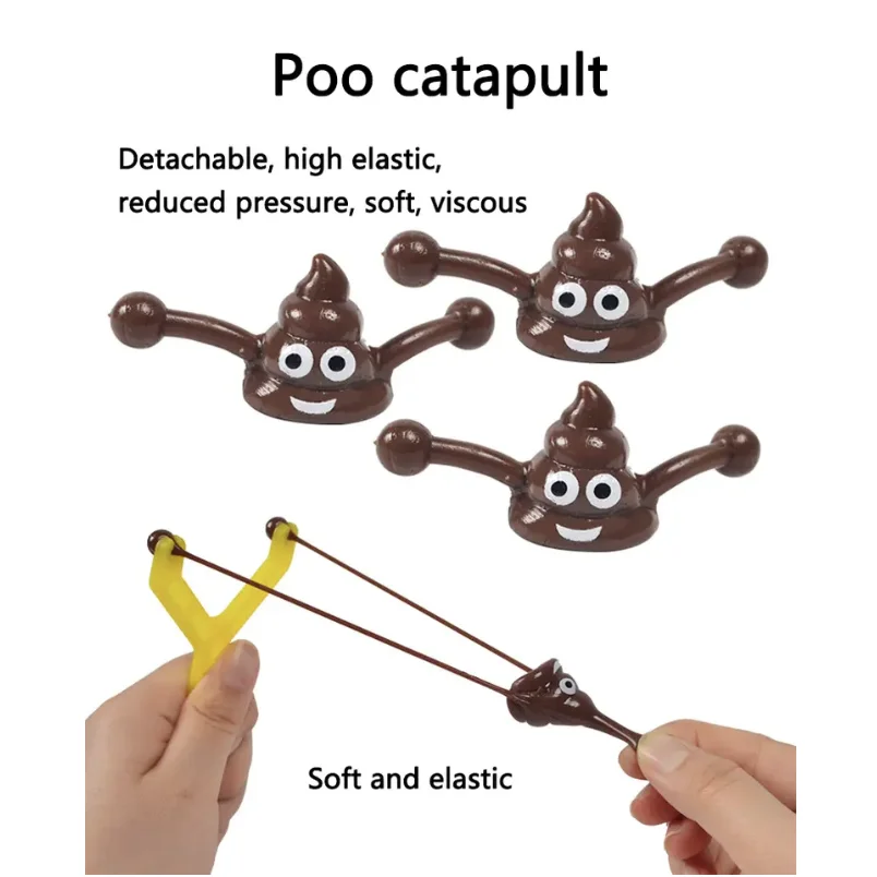 20pcs Fun Poop Shooter Toy slingshot prank competition stress relieving child party discount sticky stool funny adult birthday