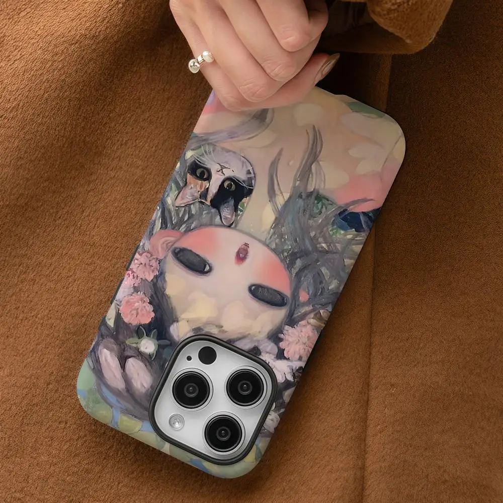 حافظة هاتف A-Aya Takano Art لهاتف آيفون 17 16 15 14 13 12 Pro Max Plus لامعة عالية الدقة بطبقة مزدوجة غلاف صلب سائل