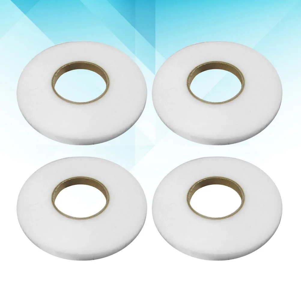 

4pcs Double-Sided Adhesive Interlining Tape 2Cm White For Fabric Fusing Non-Woven Webbing Iron-On Bonding Strip Durable Seam