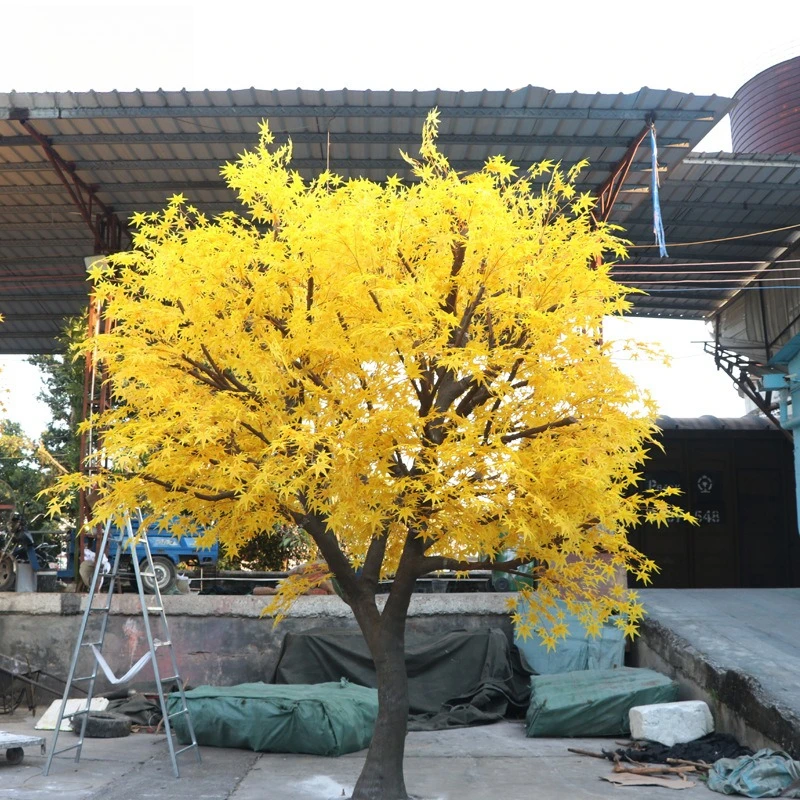 Outdoor landscaping maple simulation yellow maple simulation tree