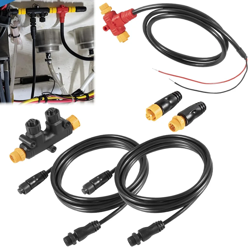 NMEA 2000 Backbone Cables Drop Tees Terminators Kits for Lowrance Simrad Garmin to Process NEMA 2K Network Dual Device Starter