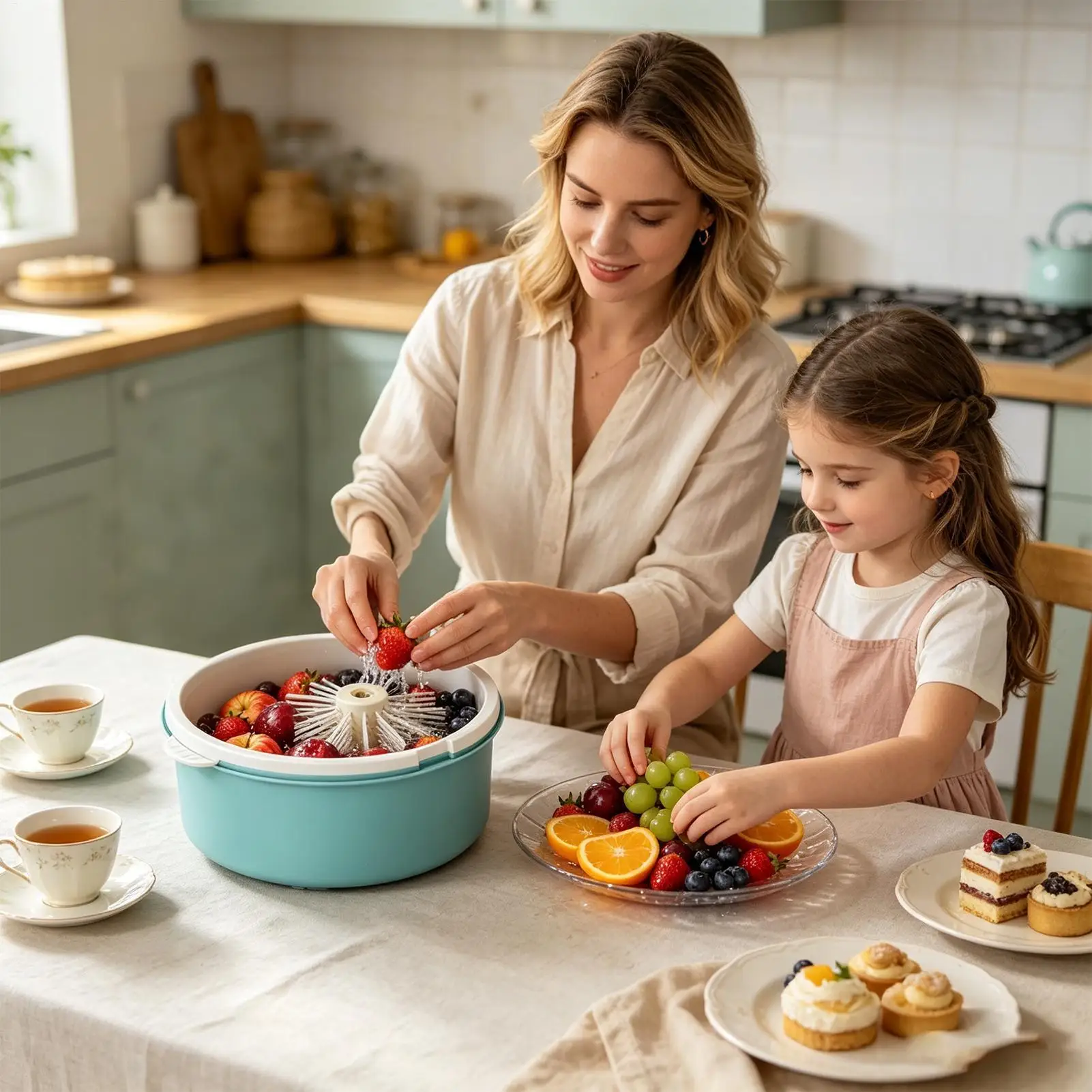 Electric fruit washing machine Vegetable Cleaning Drainer Colander Basket durable Salad drying Spinner for home kitchen Berries