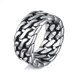 Stainless Steel Watch Band style Design Ring Men's Stainless Steel Tail Ring Retro Accessories
