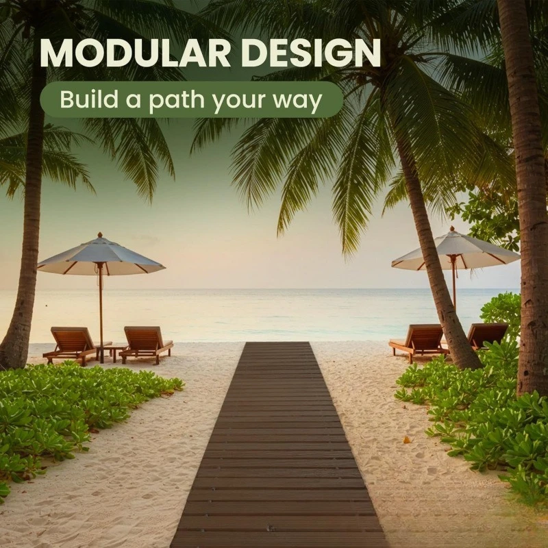 Wooden Garden Path Outdoor Courtyard Path Decorative Garden Plank Walkway Wedding Party Floor Access