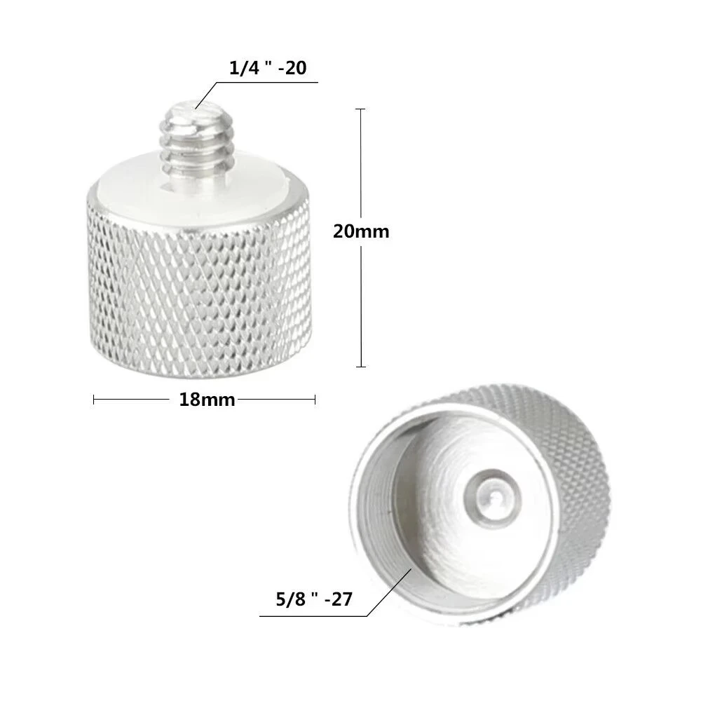 Micro-tige en aluminium de 3 pouces avec 5/8 "femelle à filetage mâle 5/8" 3/8 "1/4", trépied de caméra à montage sur micro, 5/8-27 3/8-16 1/4