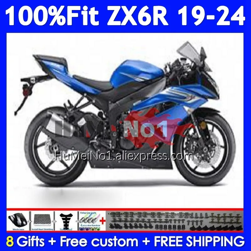 Body For KAWASAKI NINJA ZX 6R 636 ZX6R 19 20 21 Glossy blue 22 23 250No.139 ZX-6R ZX-636 ZX636 2019 2020 2021 2022 2023 Fairing