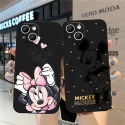 Funda de teléfono Disney Mickey Minnie Reliefs para Apple iPhone 15 14 13 12 11 mini XS XR X Pro Max 8 7 6S 6 Plus, cubierta negra